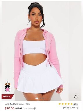 Pink Zip-Up Hoodie Sweater